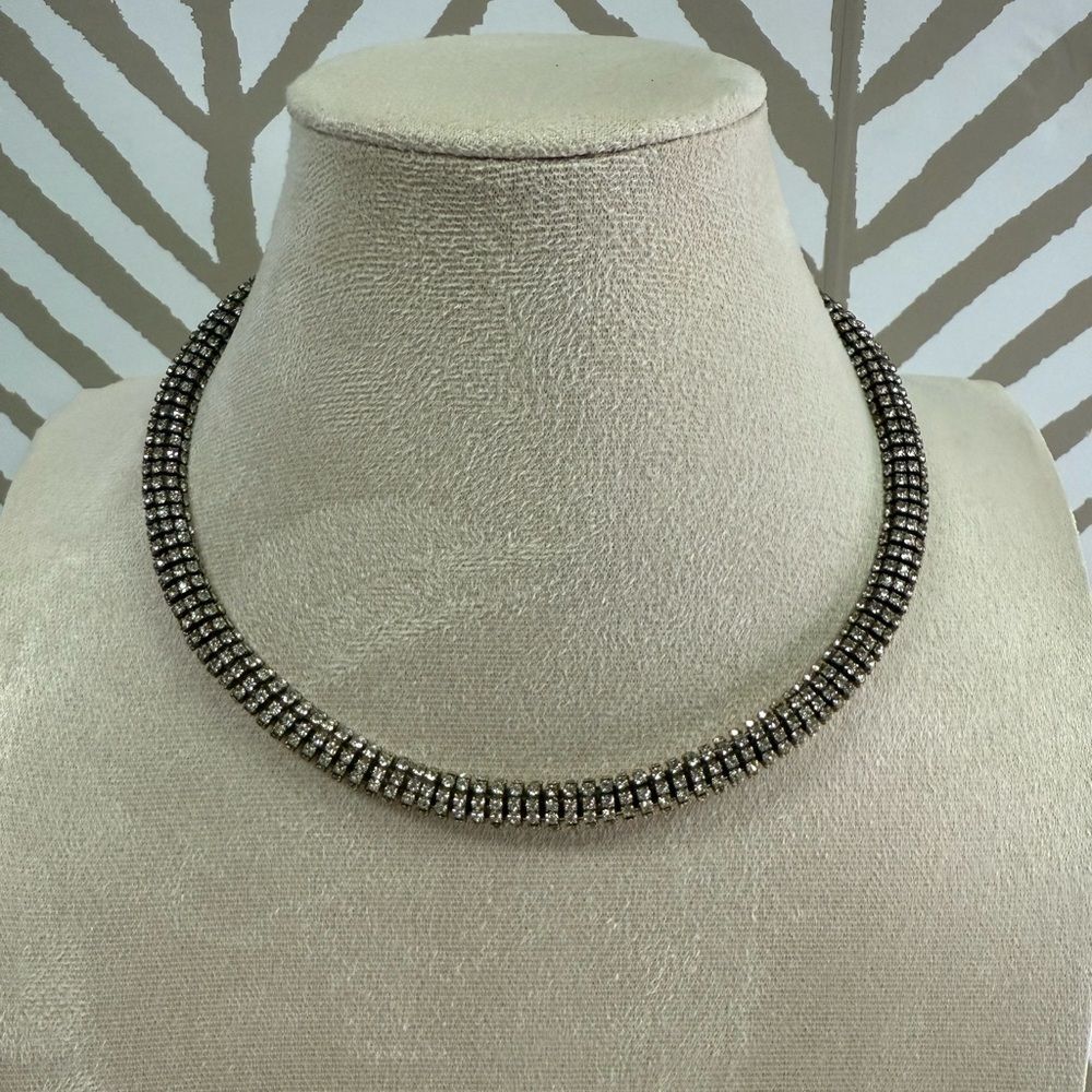 J Crew Domenico Crystal Brass Collar Pave Choker